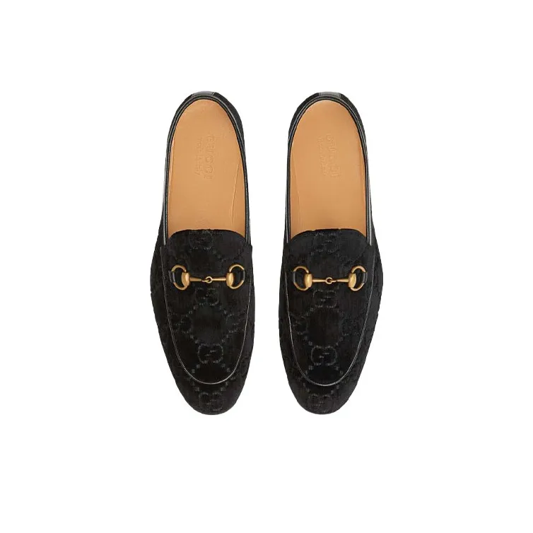 GUCCI Jordaan Velvet Loafers-3
