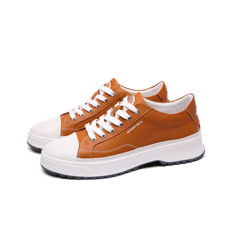 Anthony Miles Men's Casual Shoes Men Low Top Light Orange-1