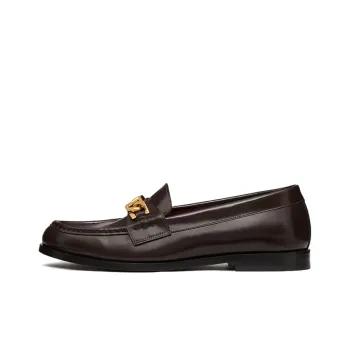 Valentino VLogo Chain Almond Toe Slip On Loafers