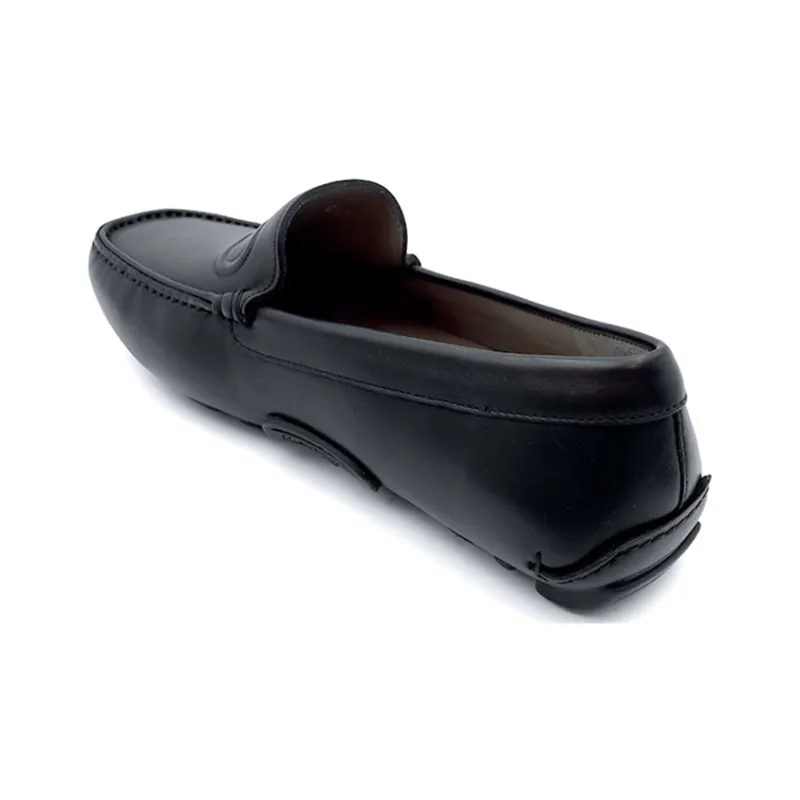 FERRAGAMO SS21Gancini Round Tip Flat Men's Black-3