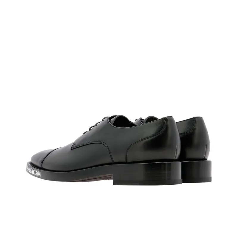 Balenciaga Derby Logo Lace Up Shoe Black-2