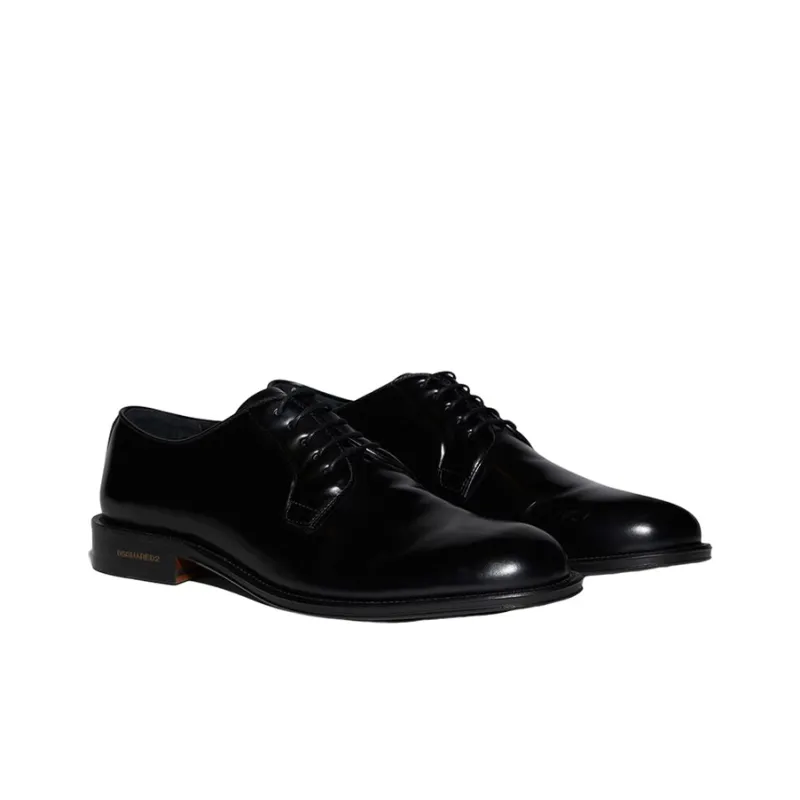 DSQUARED 2 Polished Finish Lace Up Derby Shoes-2