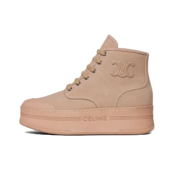 CELINE Triomphe High-Top Platform Shoes Women's Sand