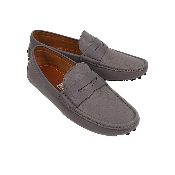 GUCCI Gommino Loafers Men Low Top Gray-2