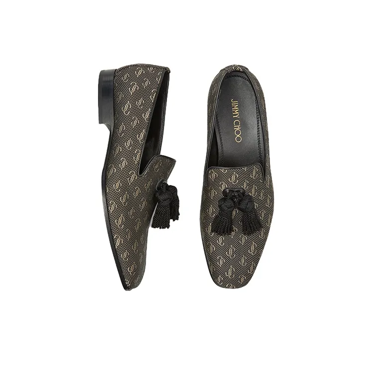 Jimmy Choo Foxley JC Monogram Loafers Men's Gold Black-3