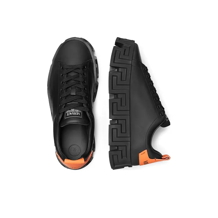 VERSACE Low Top Platform Shoes Men's Black-4