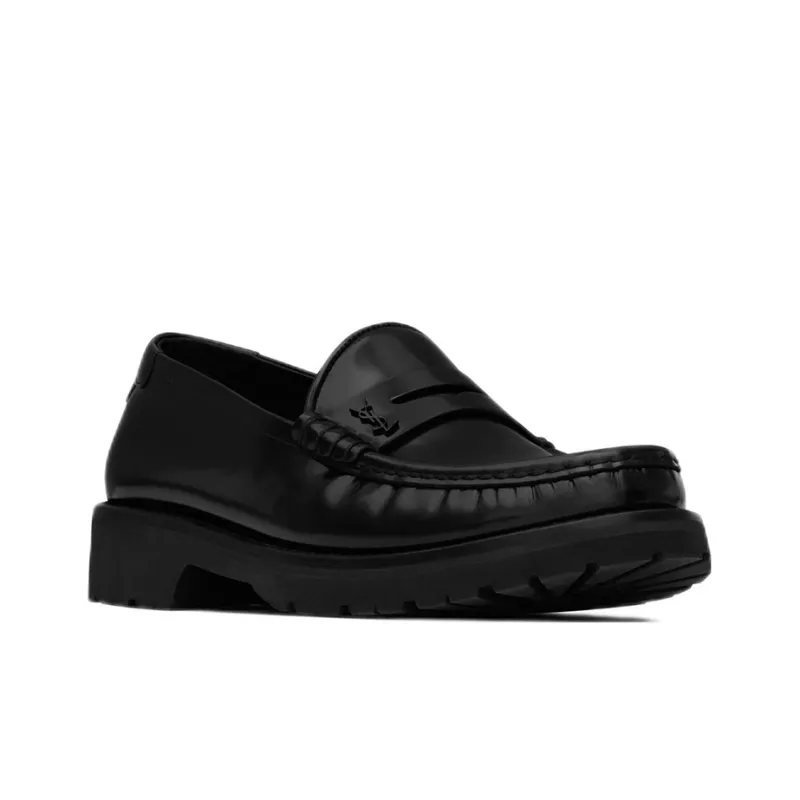 SAINT LAURENT Le Loafer High shine Finish Flat Shoes-1