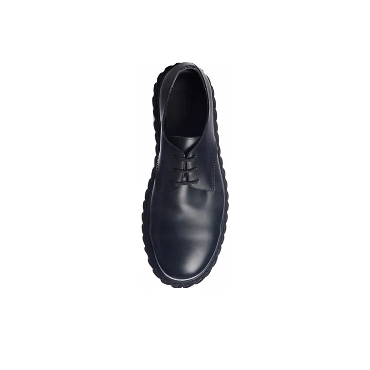 Balenciaga Laces Derbies Leather Shoes Black-4