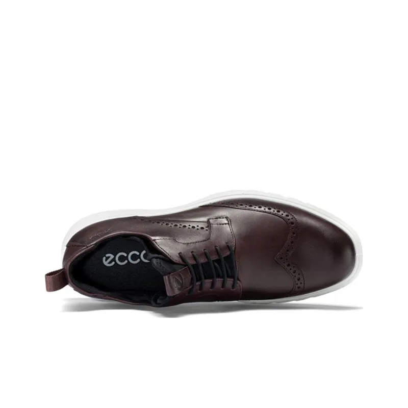Ecco Hybrid Waterproof 720 Casual Leather Shoes Men's Dark Burgundy-3