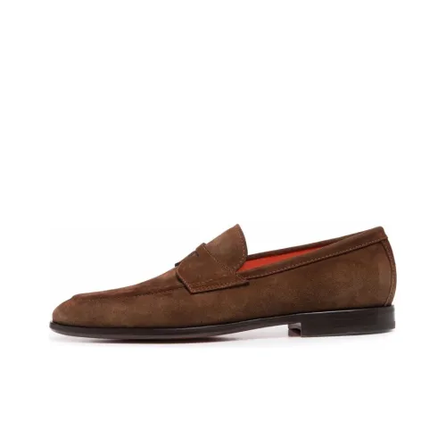 Santoni Suede Penny Loafers