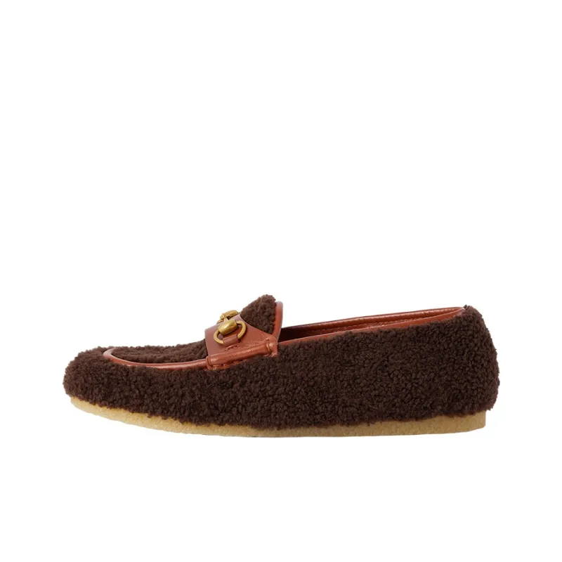 GUCCI Horsebit Loafers Men's Brown-0