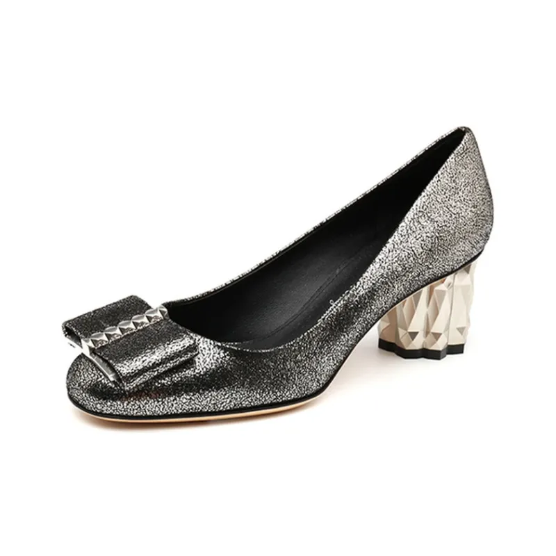 Ferragamo Mary Jane Shoes Women's Silver Gray-1