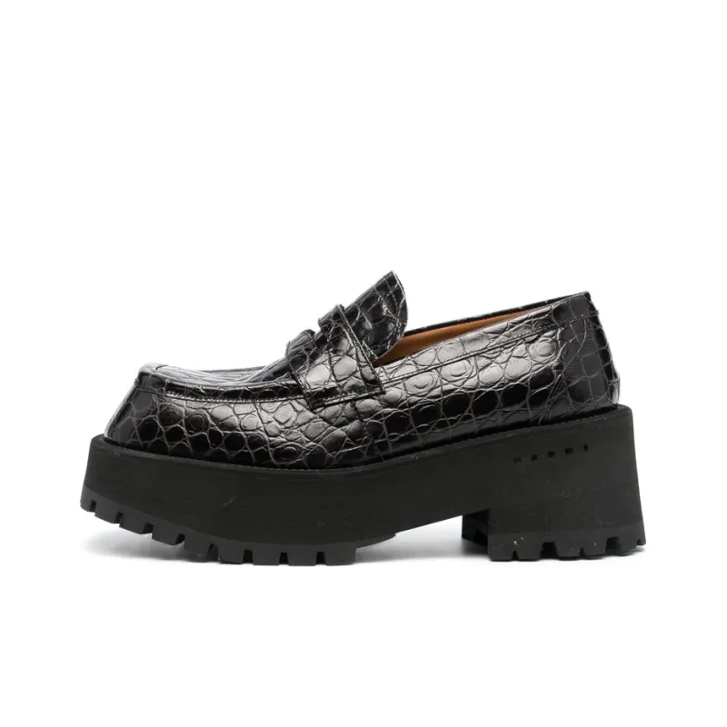 MARNI Women's Chunky Moccasin 'Black Croc'-0