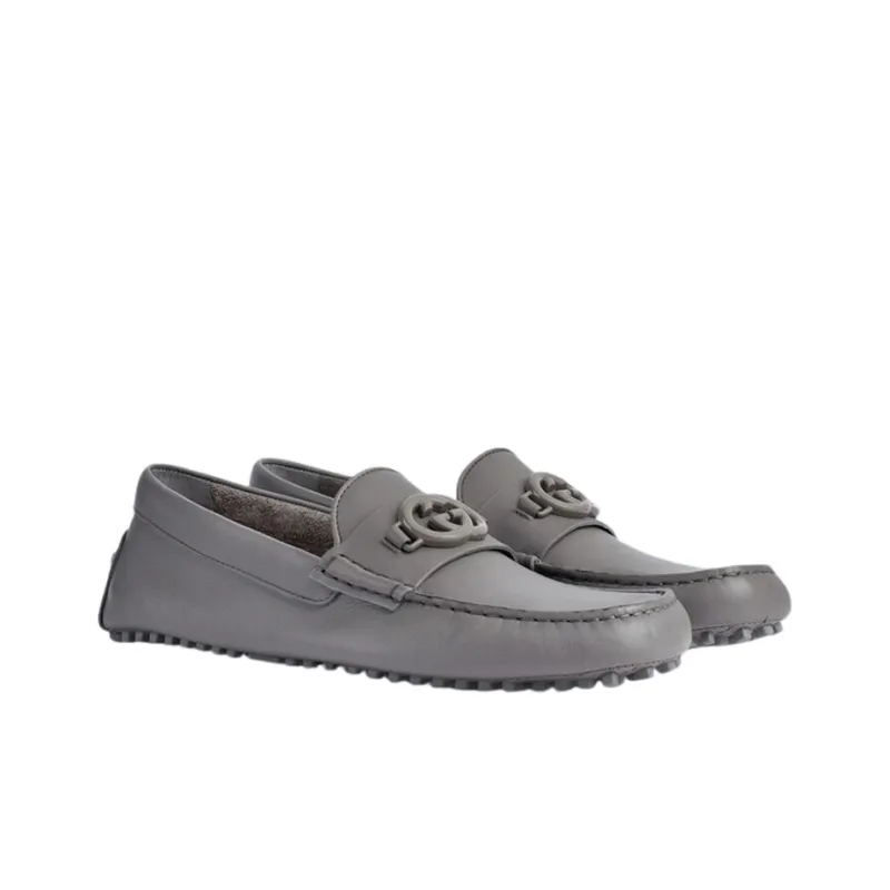 GUCCI Gommino Loafers Men Gray-1