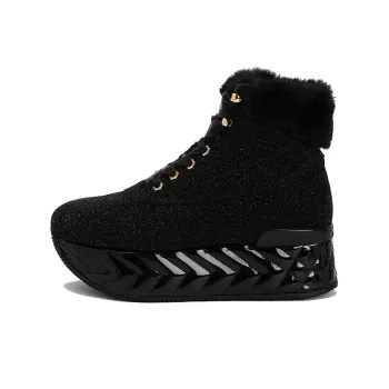 HOGAN H389 High-Top Platform Shoes Women's Follow Black