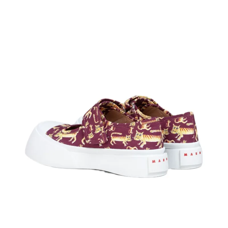 MARNI Pablo Mary jane Flat Platform Shoes Women's Burgundy Year Of The Tiger Limited Edition-2