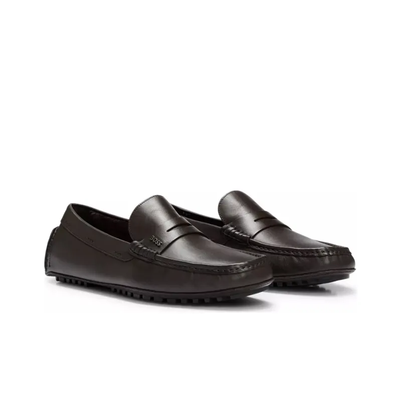 HUGO BOSS Mokasin Shoes Dark Brown-2
