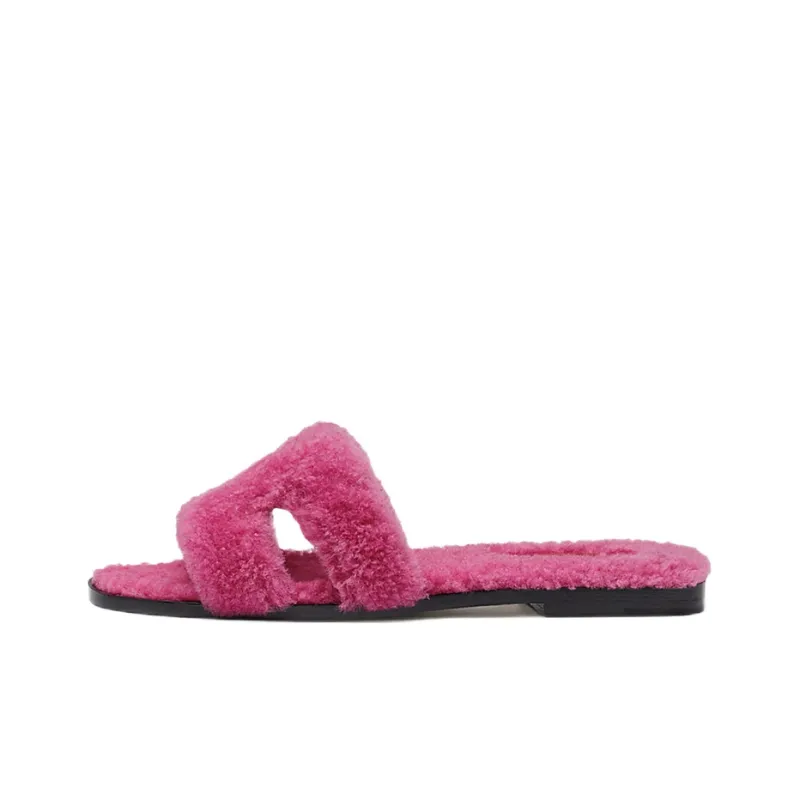 HERMES Oran Slide Slippers Women's Purple-0
