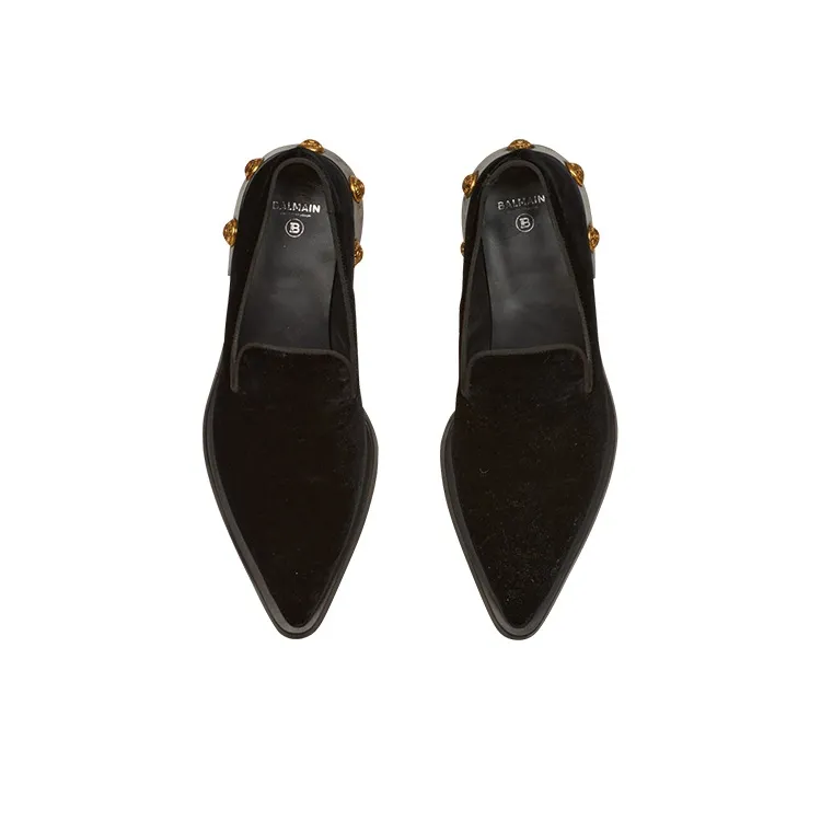 BALMAIN Velvet Coin Men's Casual Shoes Men's Black-2