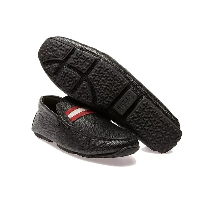 BALLY Pearce Stripe-trim Detail Loafers-4