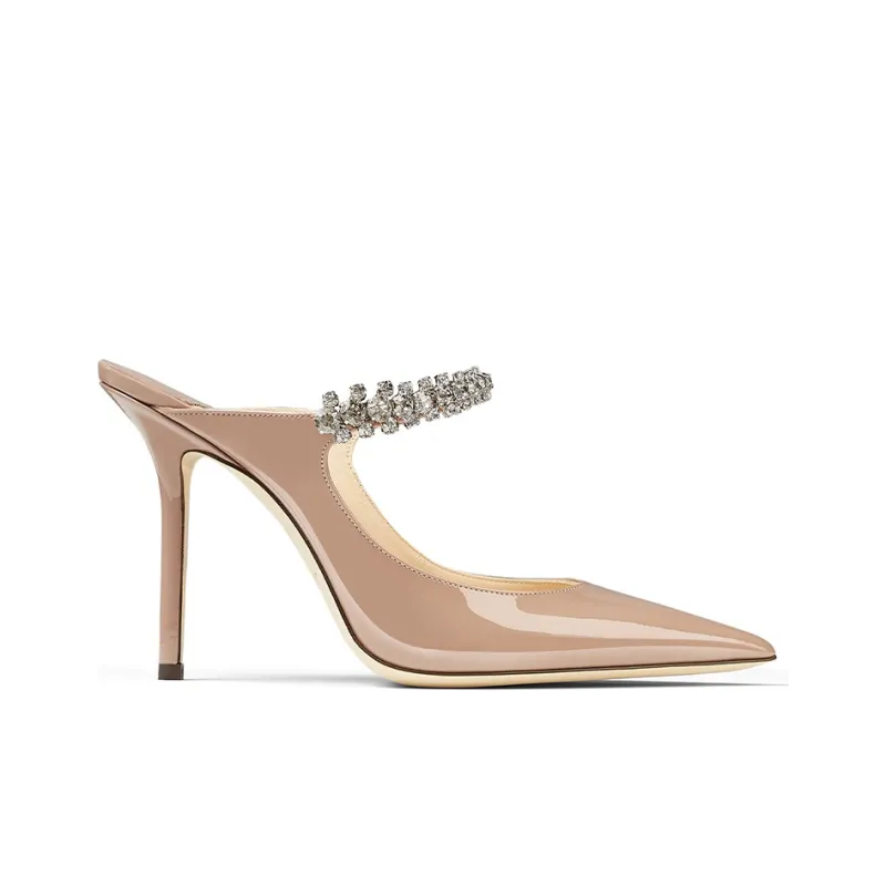 Jimmy Choo Bing 100mm Crystal-embellished Mules-1