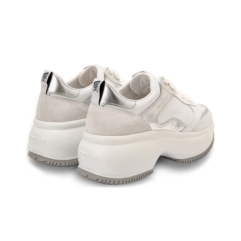 HOGAN Maxi I Active Platform Shoes Women's White Silver-3