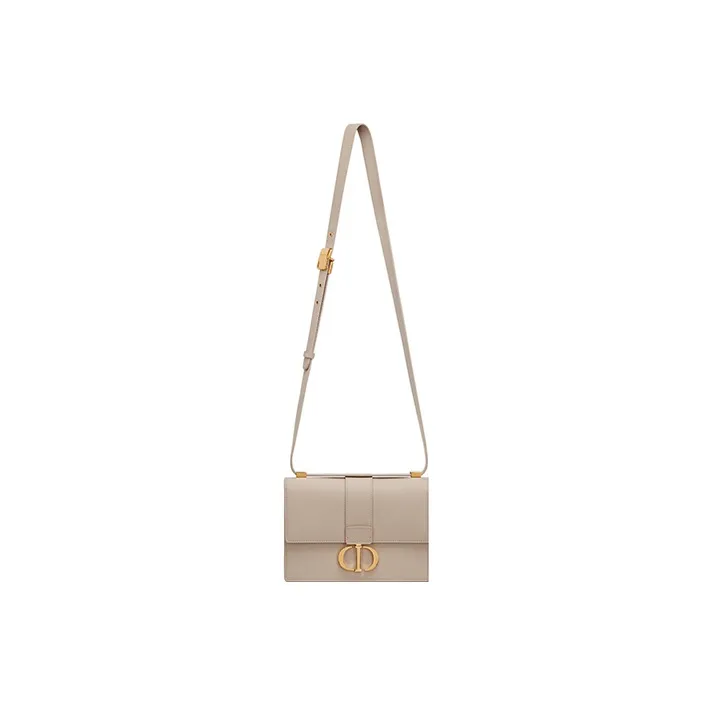DIOR 30 Montaigne Cow Leather Monsta Bag Box Bag Handbag Shoulder Bag Crossbody Bag Small Size Women's Rouge Beige-1