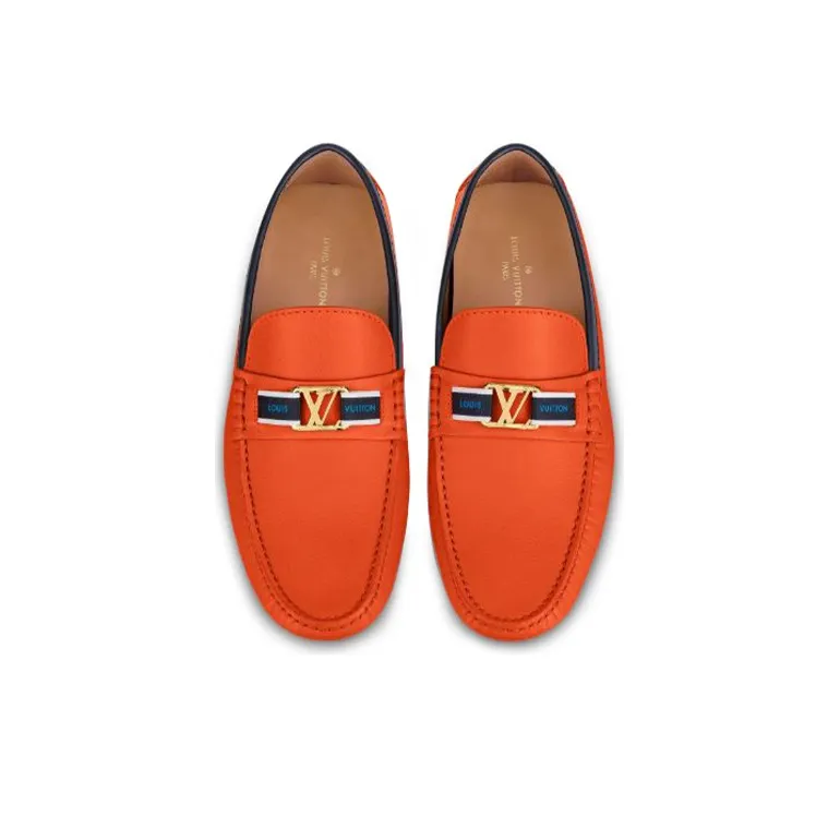 LOUIS VUITTON Lv Hockenheim Moccasin Shoes 'Orange'-3
