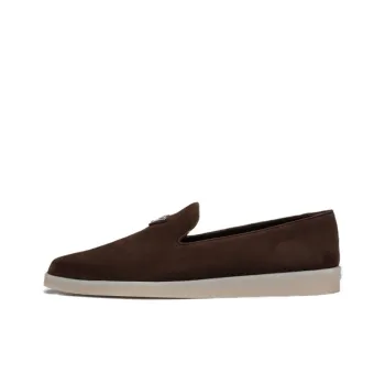 PRADA Triangle-patch Suede Loafers