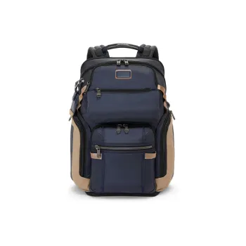 TUMI Alpha Bravo Nylon Backpack Women's Blue & Brown