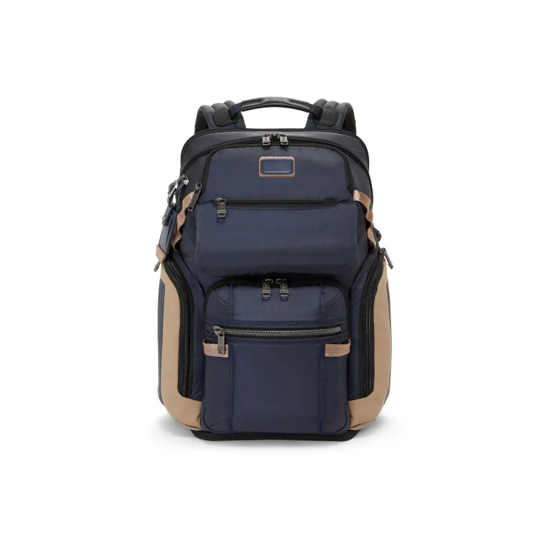 TUMI Alpha Bravo Nylon Backpack Women's Blue & Brown-0