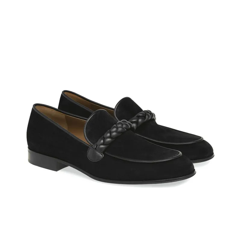 GIANVITO ROSSI Atticus Braided Strap Loafers-1
