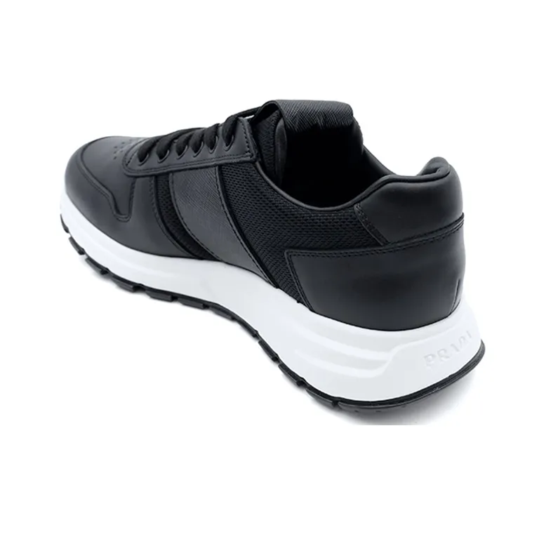 PRADA Prax 1 Leather Low Top Black-2