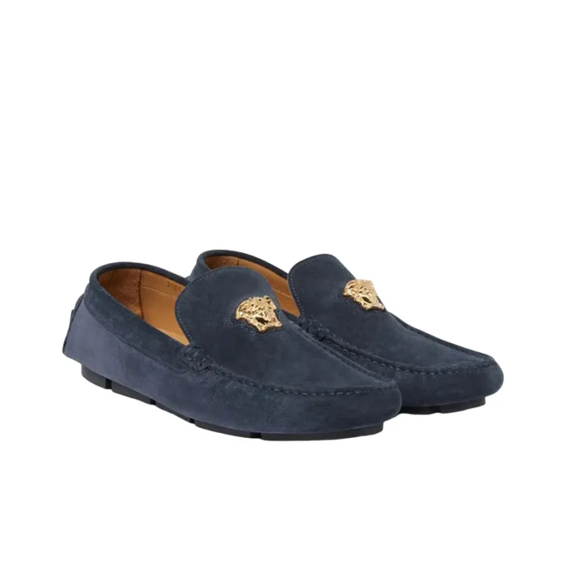VERSACE Medusa Drivers Navy Suede-2