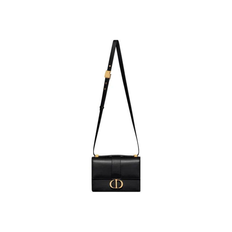 DIOR 30 Montaigne Cow Leather Montaigne Box Bag, Handbag, Shoulder Bag, Crossbody Bag Small Size Women's Black-1