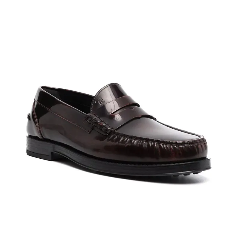 TOD'S Exposed Stitch Leather Loafers-1