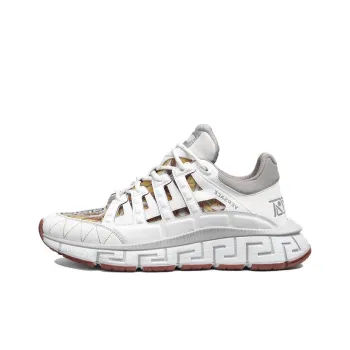 VERSACE Trigreca White Grey Barocco Print