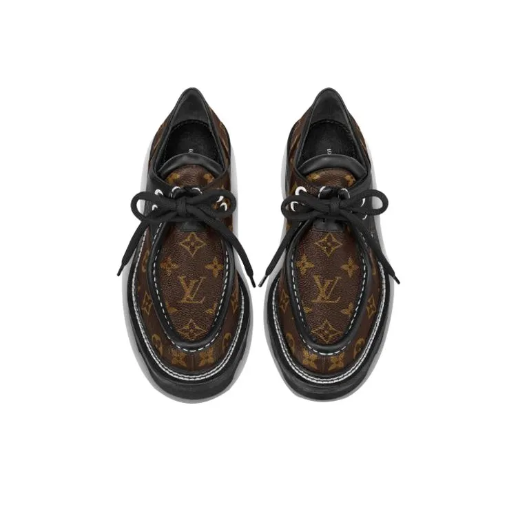 LOUIS VUITTON Beaubourg Platform Derby Shoes 'Brown' Women's-4