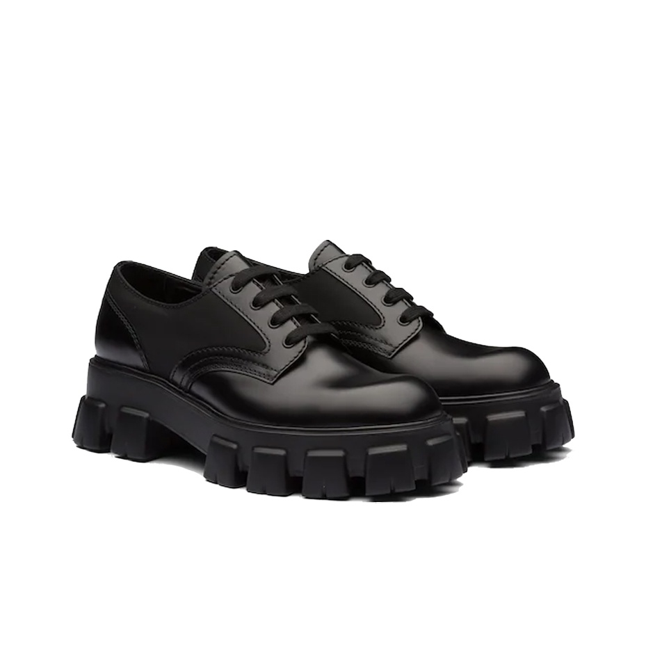 【送料&関税込】Prada Black Leather And Re-nylon Monolith An Black Monolith Leather And Re-nylon Boots With Pouch | PRADA