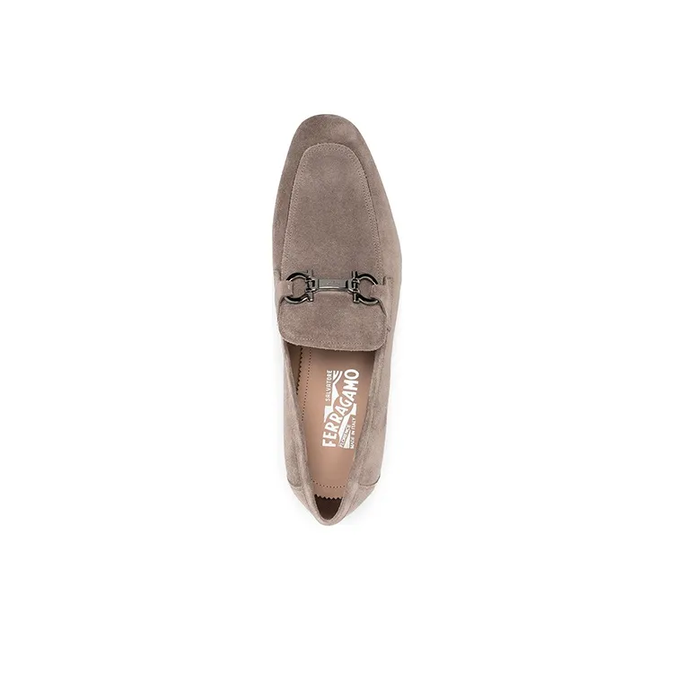 Ferragamo Gancini Loafers Men Low Top Light Gray-3