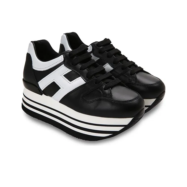 HOGAN Low Top Platform Shoes Women's Black-2