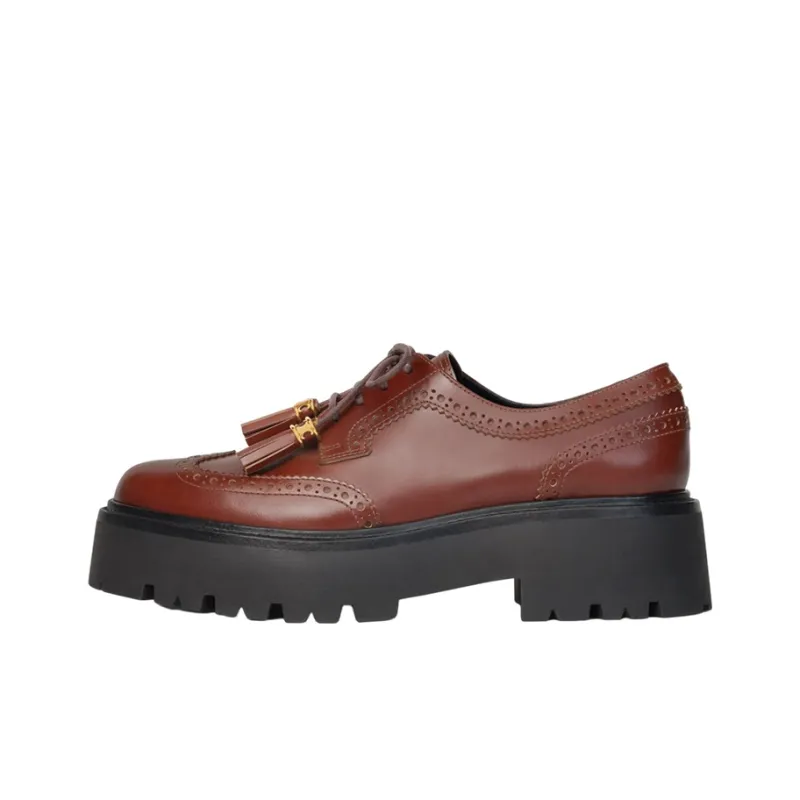 CELINE Platform Shoes Women's Red Brown-0