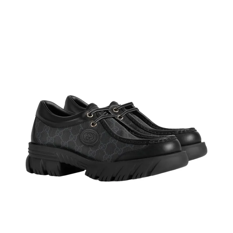 GUCCI Lace Up Gg Monogram Black-1