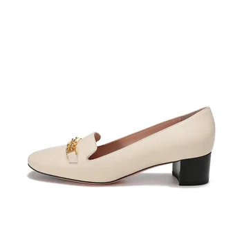 BALLY SS22 Chunky Heel High Heels Women's Bone White
