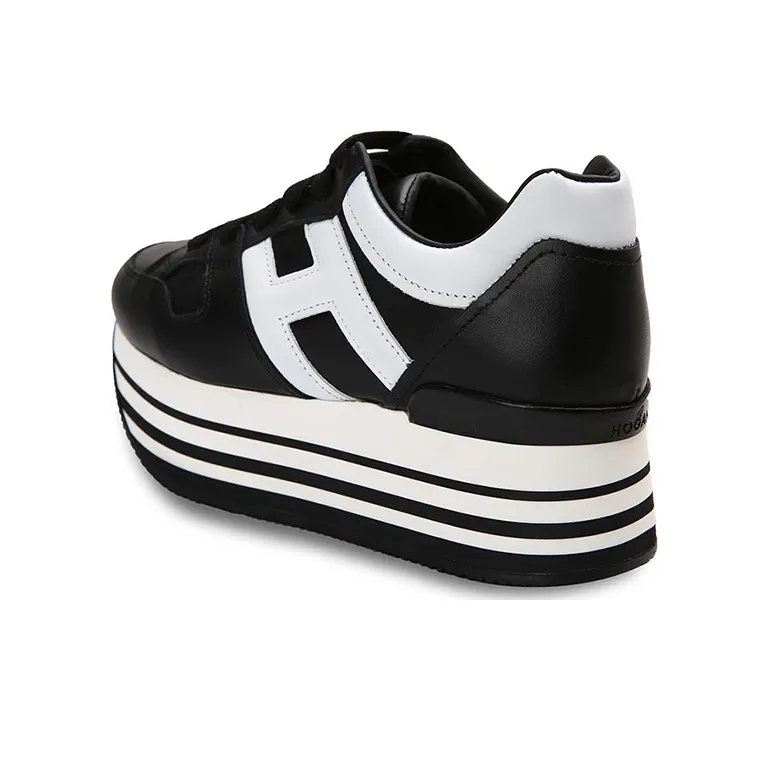 HOGAN Low Top Platform Shoes Women's Black-4