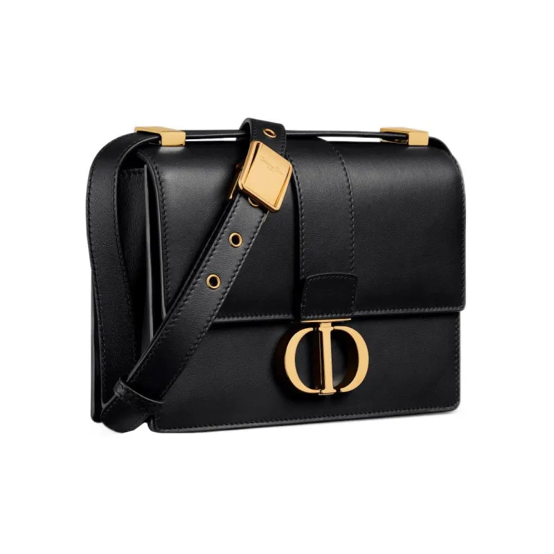 DIOR 30 Montaigne Cow Leather Montaigne Box Bag, Handbag, Shoulder Bag, Crossbody Bag Small Size Women's Black-2