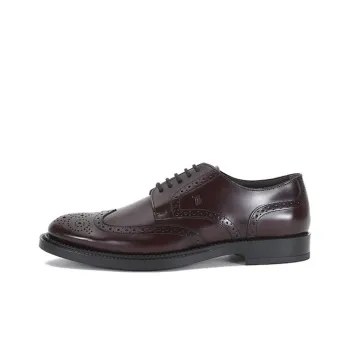 TOD'S Leather Derby Shoes Men's Brown Red