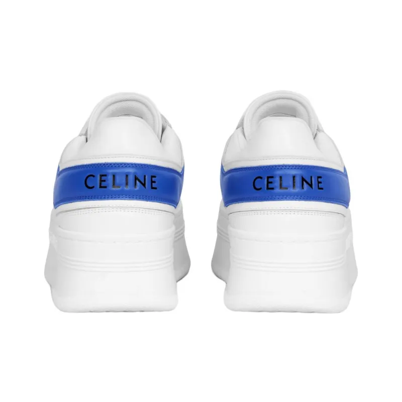 CELINE Women's Block Wedge Sneaker 'Optic White Blue'-4