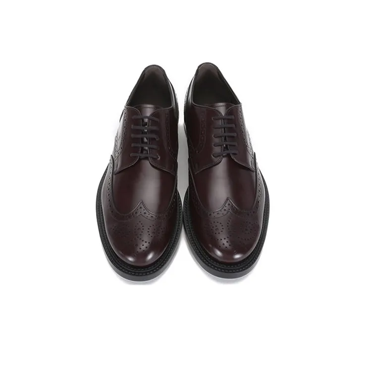 TOD'S Leather Derby Shoes Men's Brown Red-3