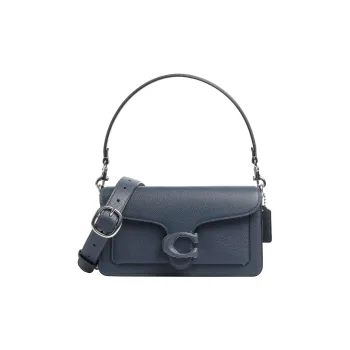 COACH Tabby Glossy Pebbled Cow Leather Portable Crossbody Bag Shoulder Bag Women's Dark Blue